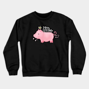 Funny pig fairy farting Crewneck Sweatshirt